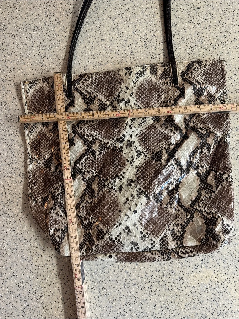 Marc New York Large Snake Print Tote Bag with Coin Pouch - Brown/Beige/Black